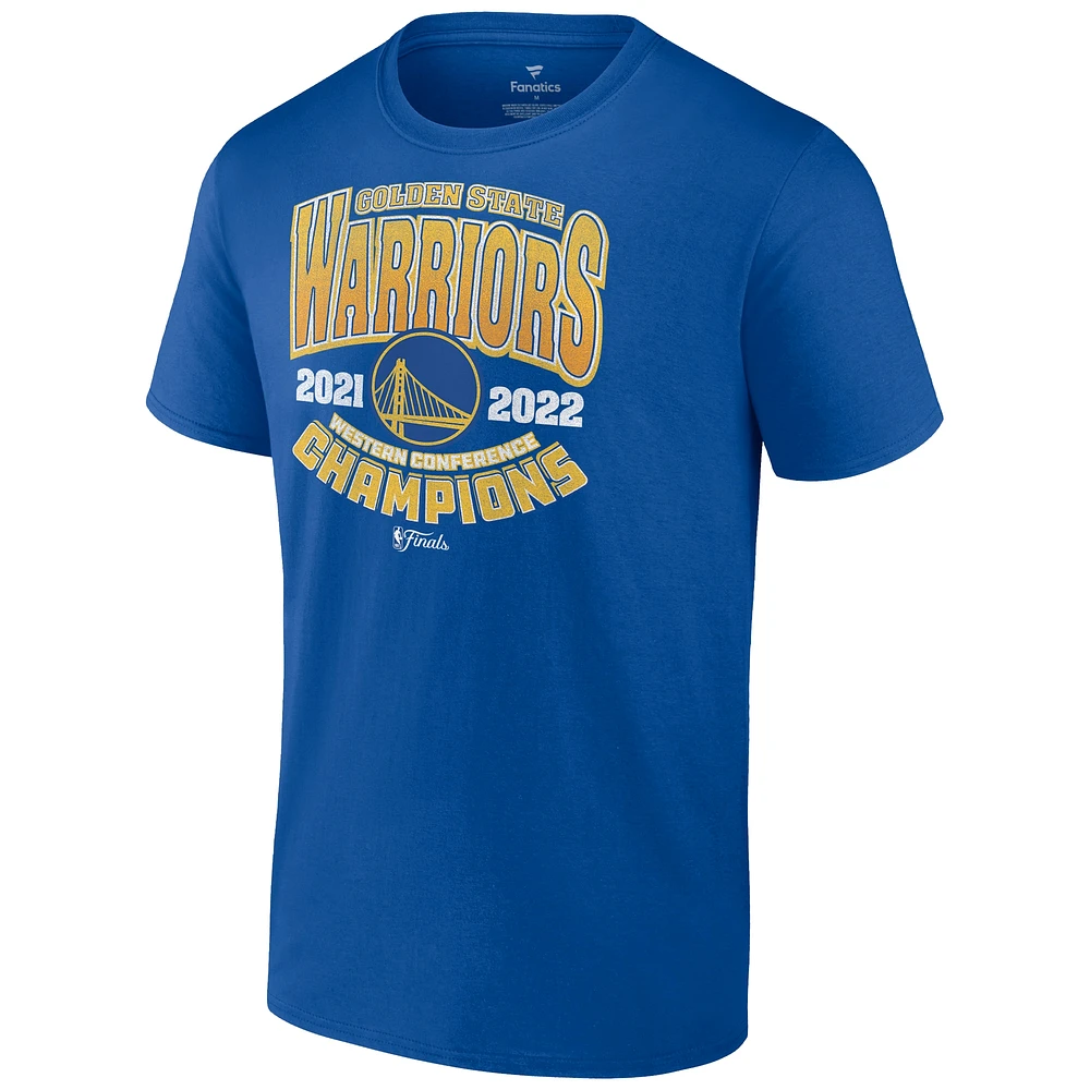 T-shirt Fanatics Royal Golden State Warriors 2022 Western Conference Champions Trap pour hommes