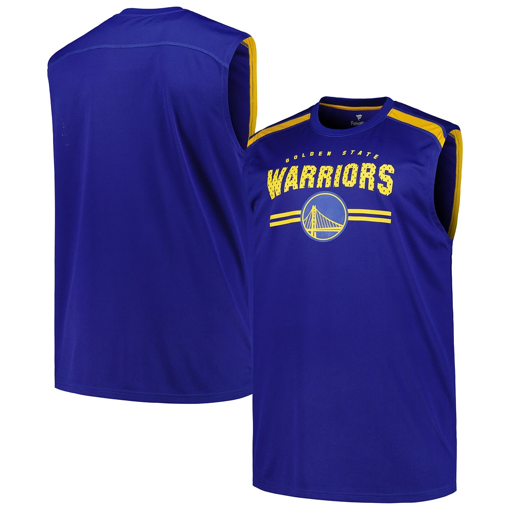 Men's Fanatics Royal Golden State Warriors Big & Tall Birdseye Muscle Tank Top