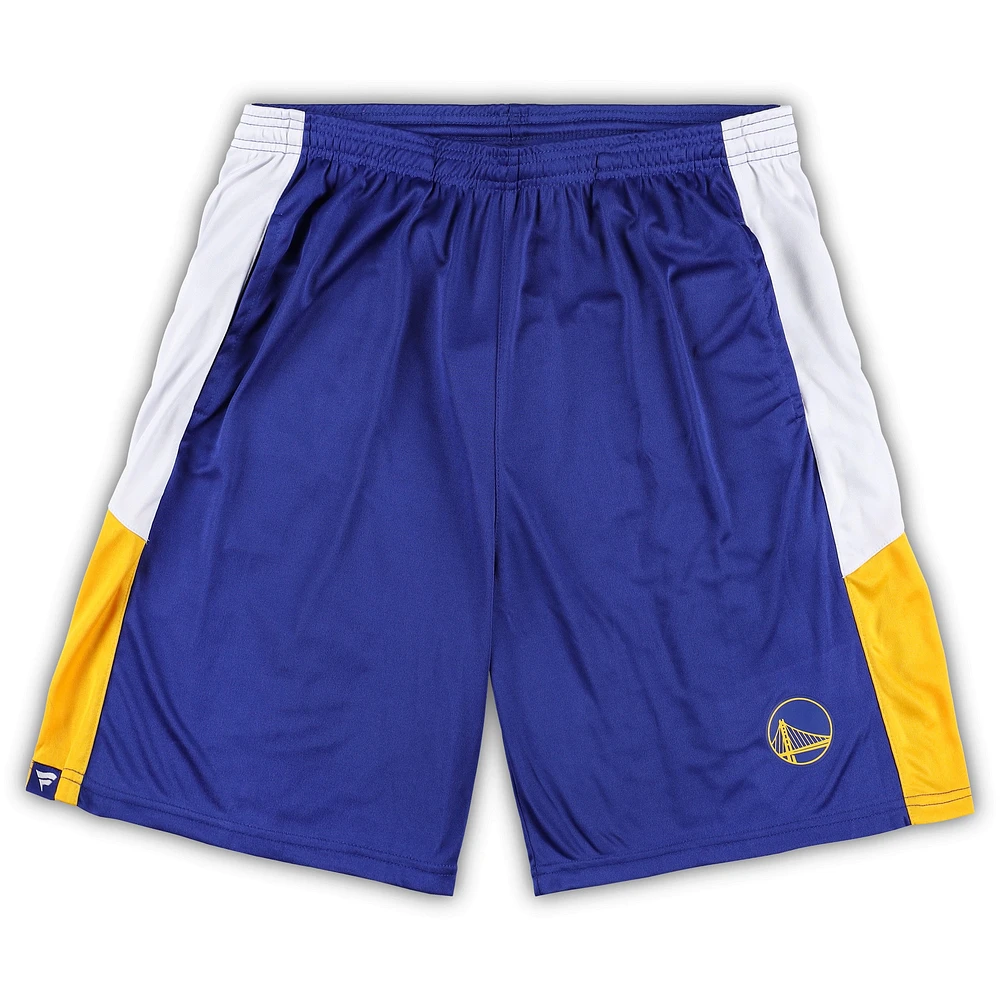 Short d'entraînement Fanatics Royal Golden State Warriors pour hommes, grands et grands, Champion Rush