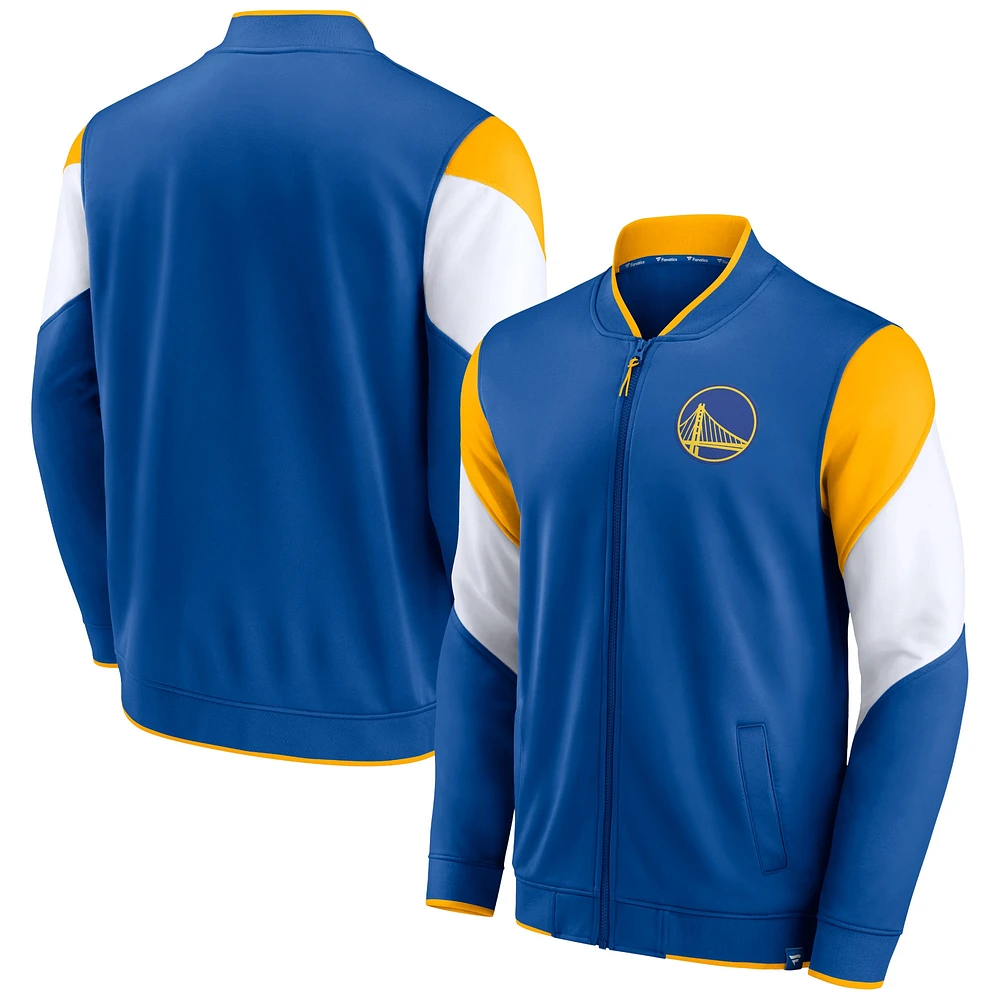 Fanatics Royal Golden State Warriors Block Party League Best pour hommes - Veste de survêtement entièrement zippée