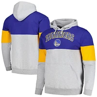 Men's Fanatics Royal Golden State Warriors Contrast Pieced Pullover Hoodie