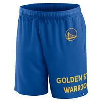 Short en maille à lancer franc Fanatics Royal Golden State Warriors pour hommes