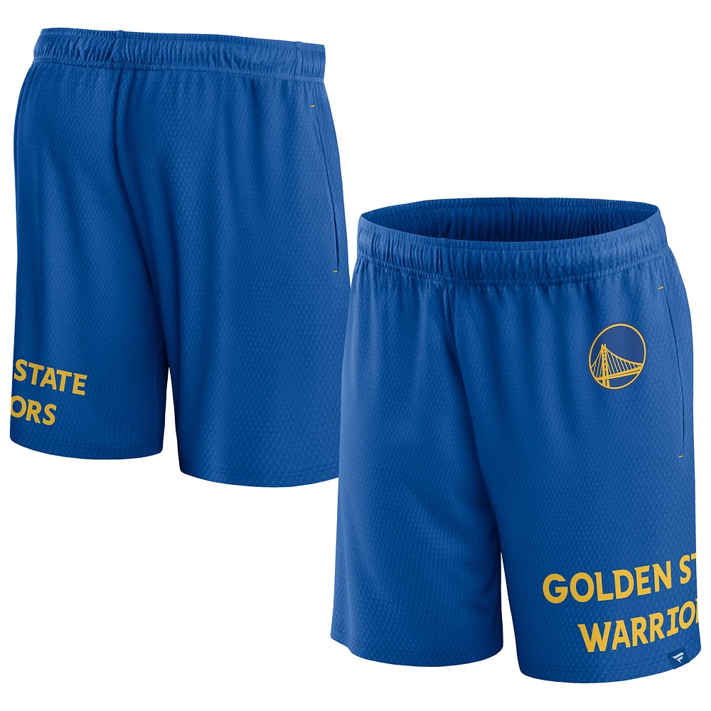 Short en maille à lancer franc Fanatics Royal Golden State Warriors pour hommes