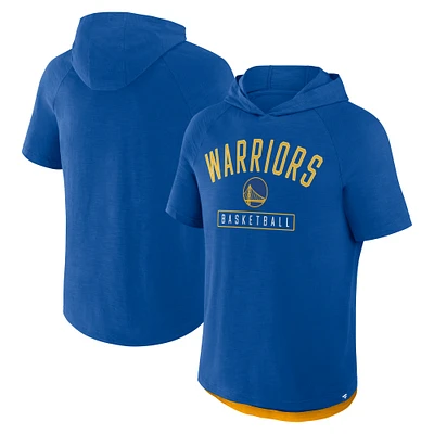 T-shirt à capuche raglan Fanatics Royal Golden State Warriors pour homme