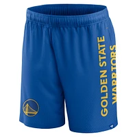 Short en maille Post Up Fanatics Royal Golden State Warriors pour hommes