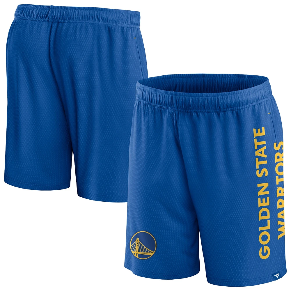 Short en maille Post Up Fanatics Royal Golden State Warriors pour hommes