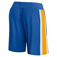 Short en maille emblématique d'arbitre Fanatics Royal Golden State Warriors pour hommes