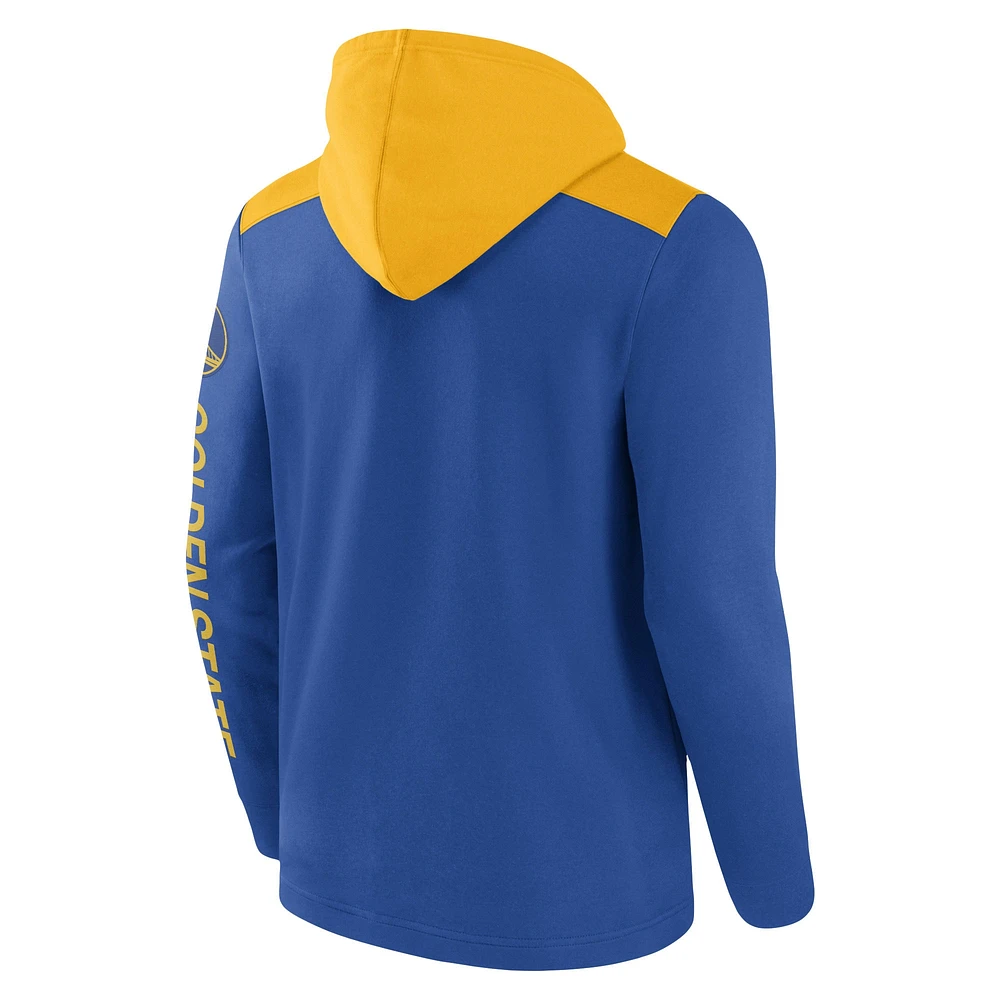 Fanatics Royal Golden State Warriors Walk Off Fleece Full-Zip pour hommes - Sweat à capuche