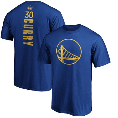 Fanatics pour hommes Stephen Curry Royal Golden State Warriors Team Playmaker Nom et numéro T-shirt