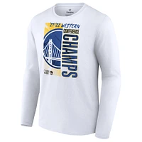 Men's Fanatics White Golden State Warriors 2022 Western Conference Champions Locker Room Long Sleeve T-Shirt