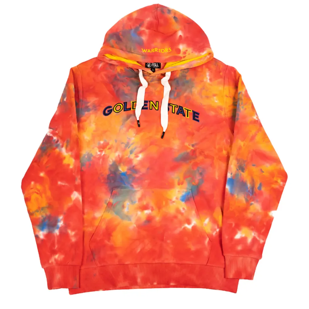 Men's FISLL Golden State Warriors Tie-Dye Pullover Hoodie