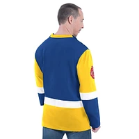 Men's G-III Sports by Carl Banks Royal Golden State Warriors Adaptive Rugby Long Sleeve Top
