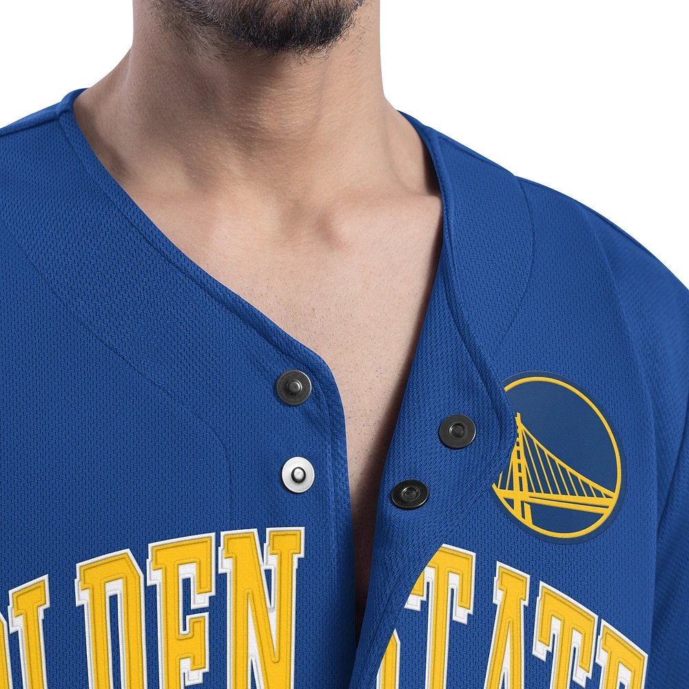 Men's G-III Sports by Carl Banks Royal Golden State Warriors Adaptive Star Player Fashion Baseball Jersey