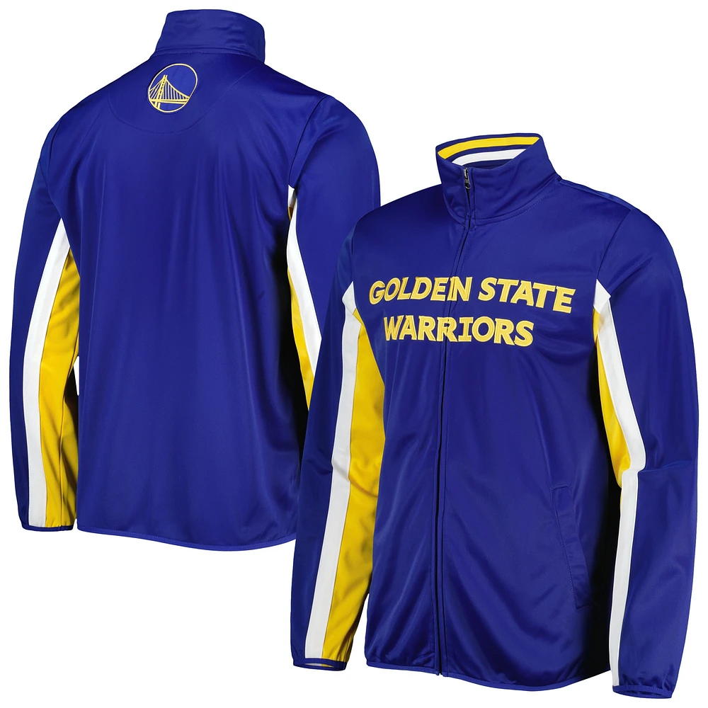 Veste de survêtement entièrement zippée G-III Sports by Carl Banks Royal Golden State Warriors Contender Wordmark pour homme