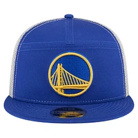 Casquette Snapback 9FIFTY Victory Grove bleue à panneau fendu pour homme des Golden State Warriors de New Era