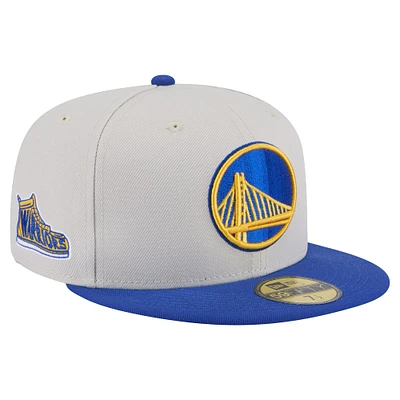 Men's Golden State Warriors  New Era Stone Victory Grove Vintage Sidepatch Sneaker 59FIFTY Fitted Hat