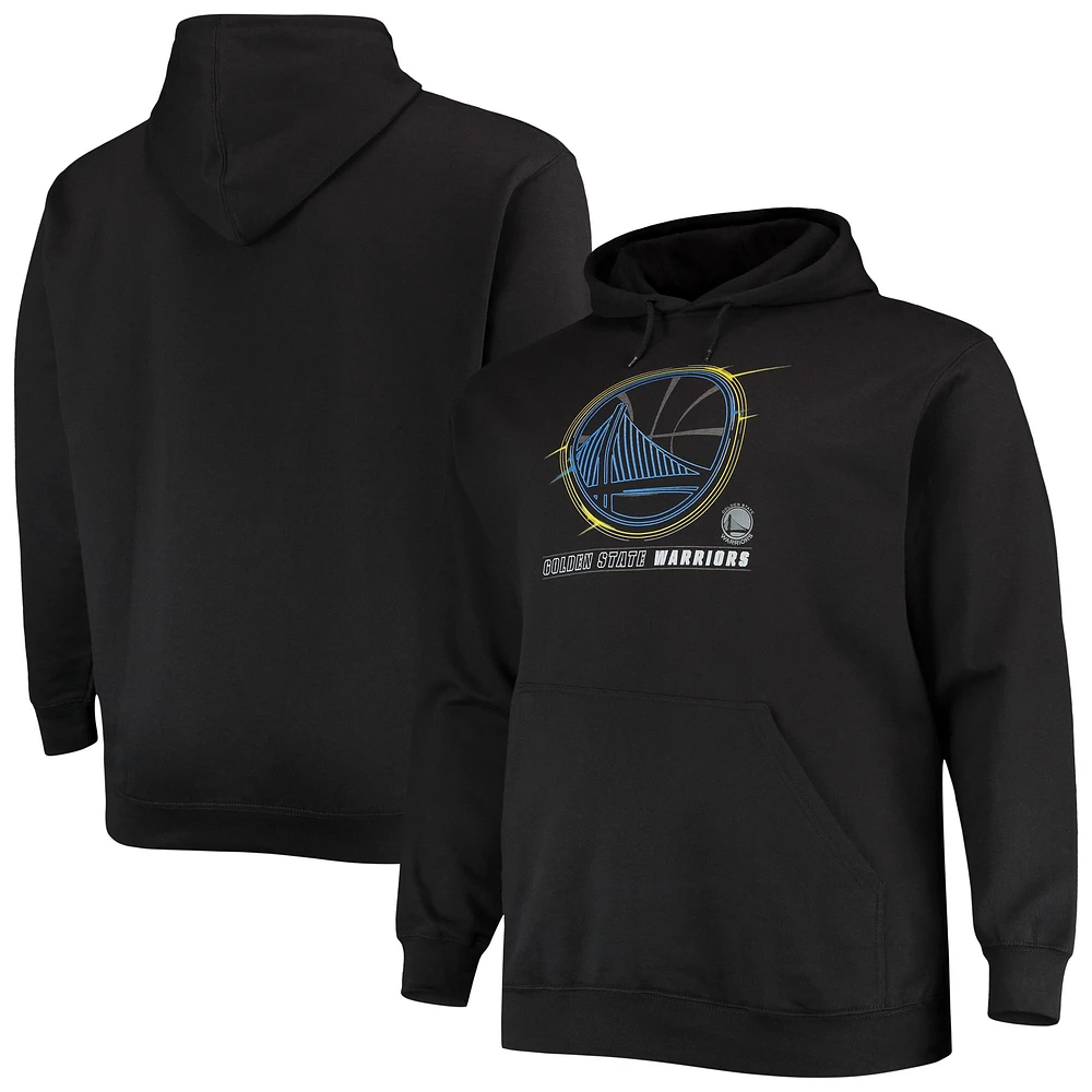 Men's Heathered Gray Golden State Warriors Big & Tall Heart Soul Pullover Hoodie