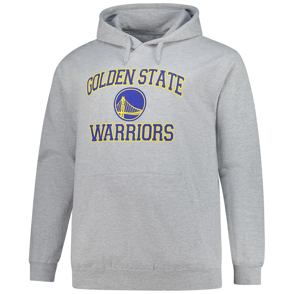 Men's Heathered Gray Golden State Warriors Big & Tall Heart Soul Pullover Hoodie