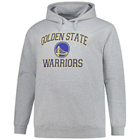 Men's Heathered Gray Golden State Warriors Big & Tall Heart Soul Pullover Hoodie