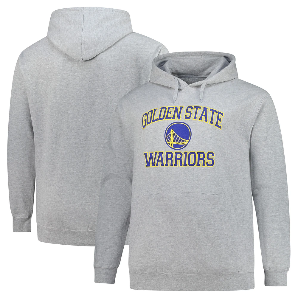 Men's Heathered Gray Golden State Warriors Big & Tall Heart Soul Pullover Hoodie