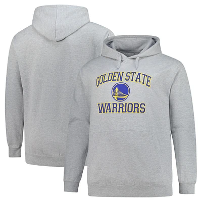 Men's Heathered Gray Golden State Warriors Big & Tall Heart Soul Pullover Hoodie