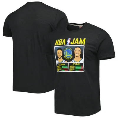 Stephen Curry & Jordan Poole Golden State Warriors Homage NBA Jam Tri-Blend T-Shirt - Charcoal
