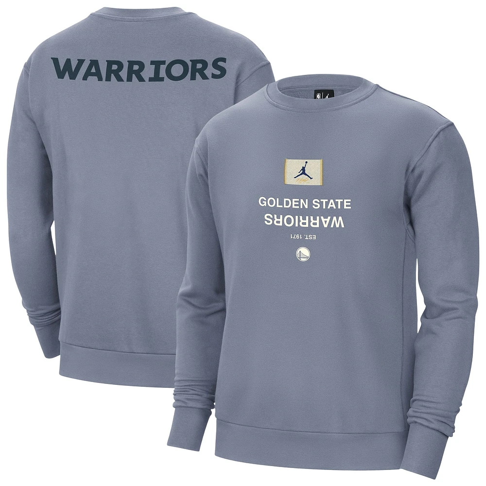 Men's Jordan Brand Blue Golden State Warriors Courtside Statement Edition Heavyweight Pullover Sweatshirt