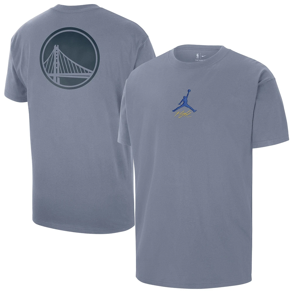 T-shirt Jordan Brand bleu pour homme Golden State Warriors Statement Edition Jumpman Flight Heavyweight