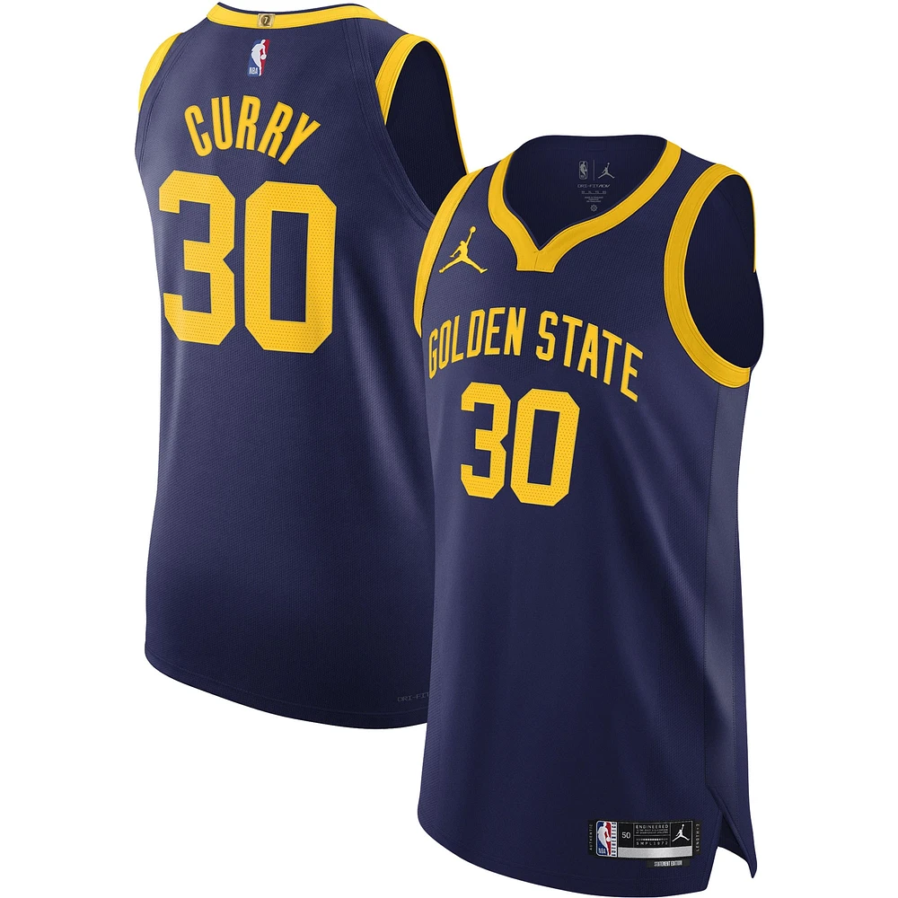 Maillot de joueur authentique Jordan Brand Stephen Curry Royal Golden State Warriors pour Homme - Statement Edition