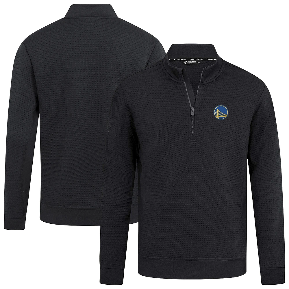 Men's Levelwear  Black Golden State Warriors Accolade Cushion Quarter-Zip Pullover