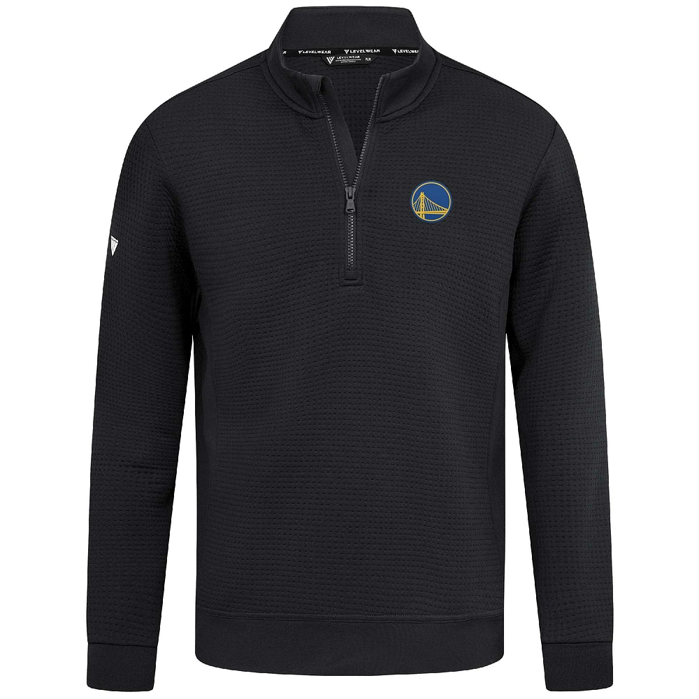 Men's Levelwear  Black Golden State Warriors Accolade Cushion Quarter-Zip Pullover