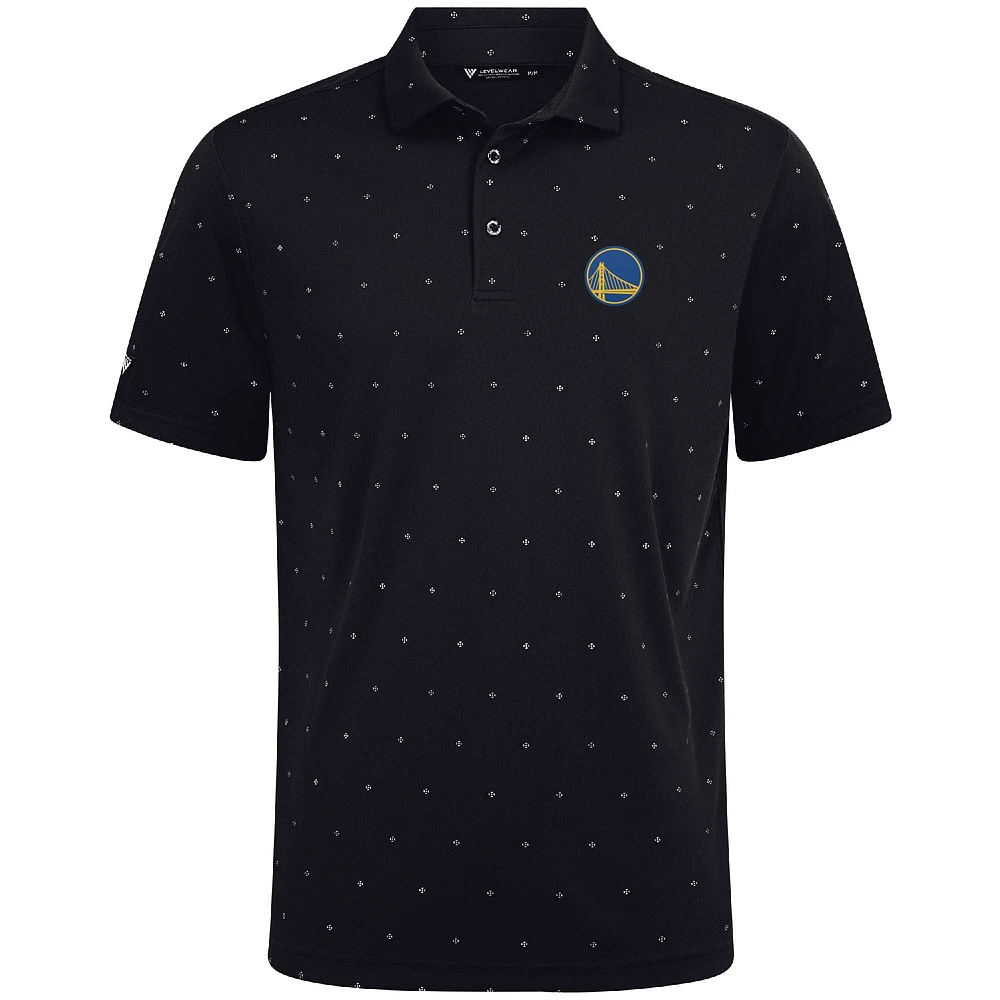 Men's Levelwear Black Golden State Warriors Vision Polo