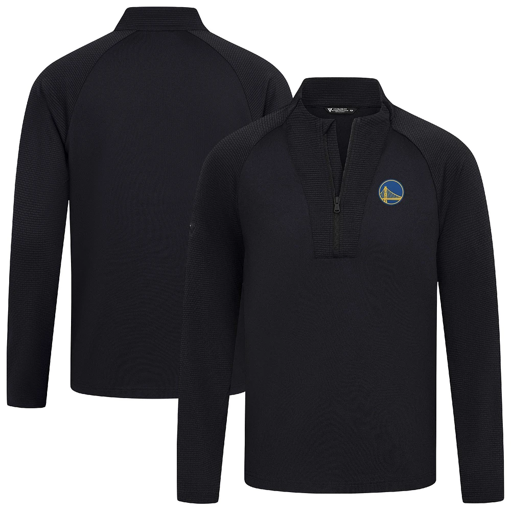 Men's Levelwear Black Golden State Warriors Volley Quarter-Zip Top