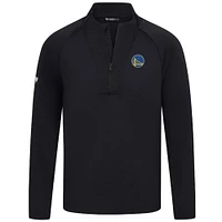 Men's Levelwear Black Golden State Warriors Volley Quarter-Zip Top
