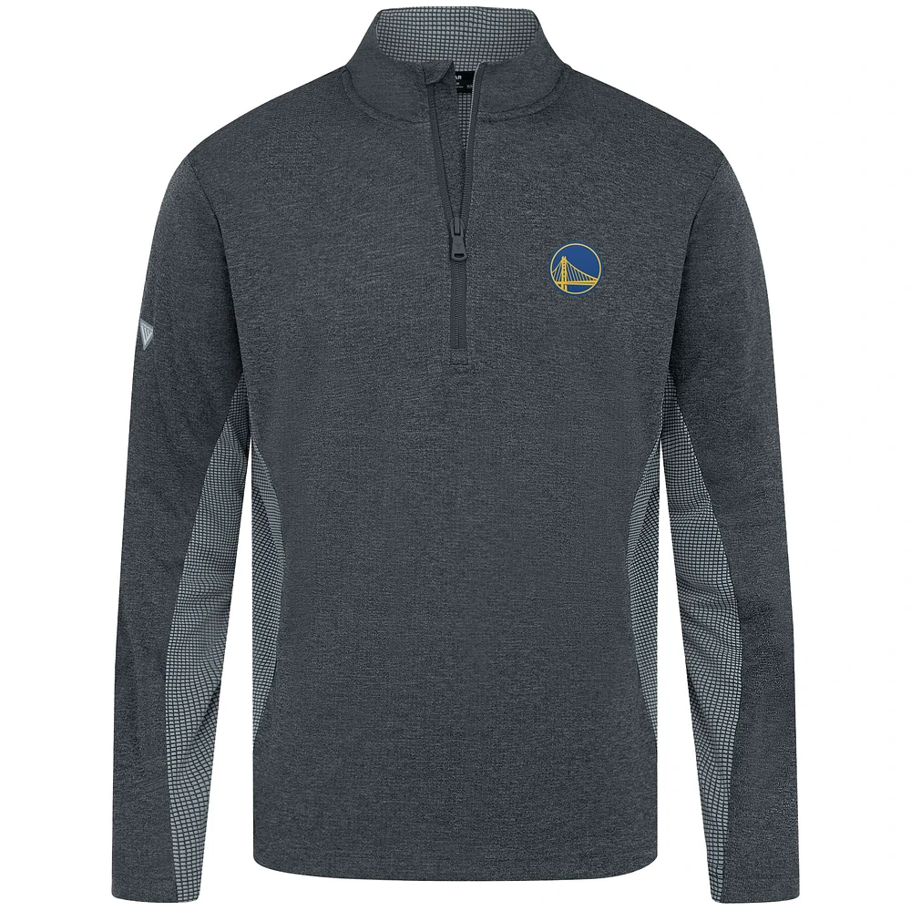Men's Levelwear Heather Black Golden State Warriors Waffle Insignia 2.0 Quarter-Zip Top