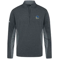 Men's Levelwear Heather Black Golden State Warriors Waffle Insignia 2.0 Quarter-Zip Top