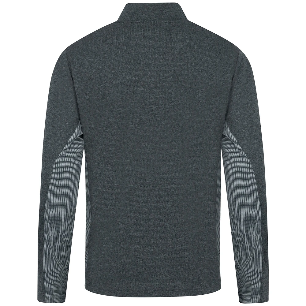 Men's Levelwear Heather Black Golden State Warriors Waffle Insignia 2.0 Quarter-Zip Top