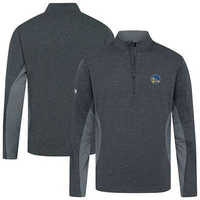 Men's Levelwear Heather Black Golden State Warriors Waffle Insignia 2.0 Quarter-Zip Top