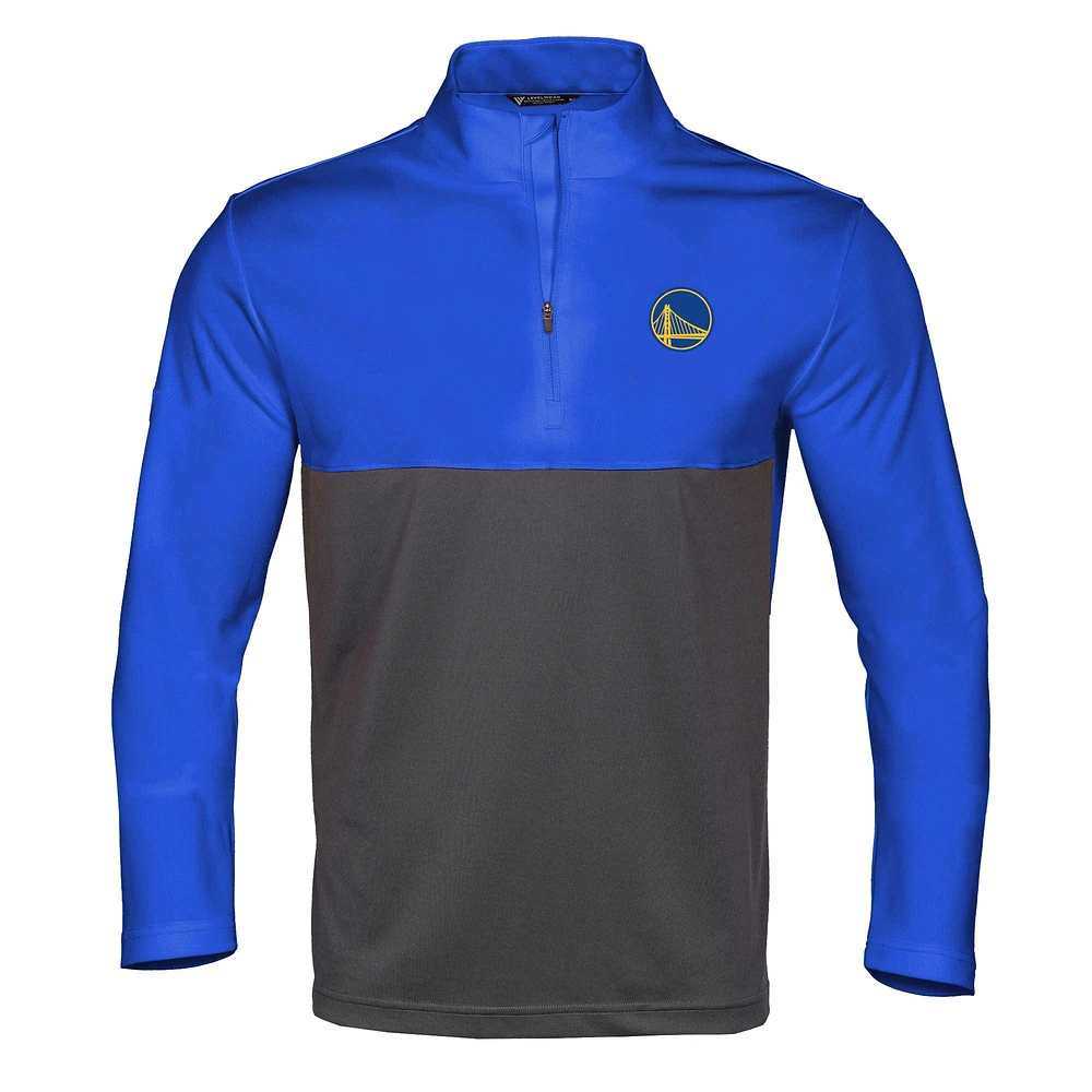 Men's Levelwear Royal/Gray Golden State Warriors Pursue Quarter-Zip Pullover