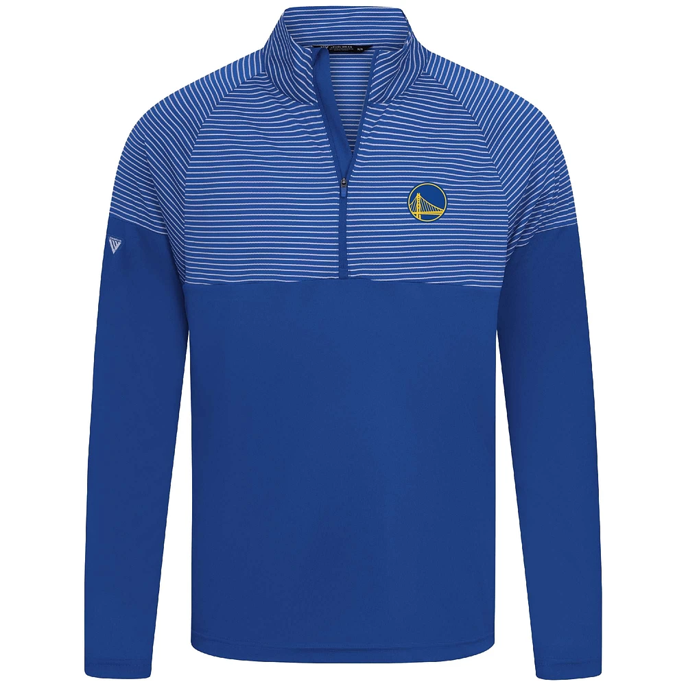 Men's Levelwear Royal Golden State Warriors Classic Stripes Quarter-Zip Top