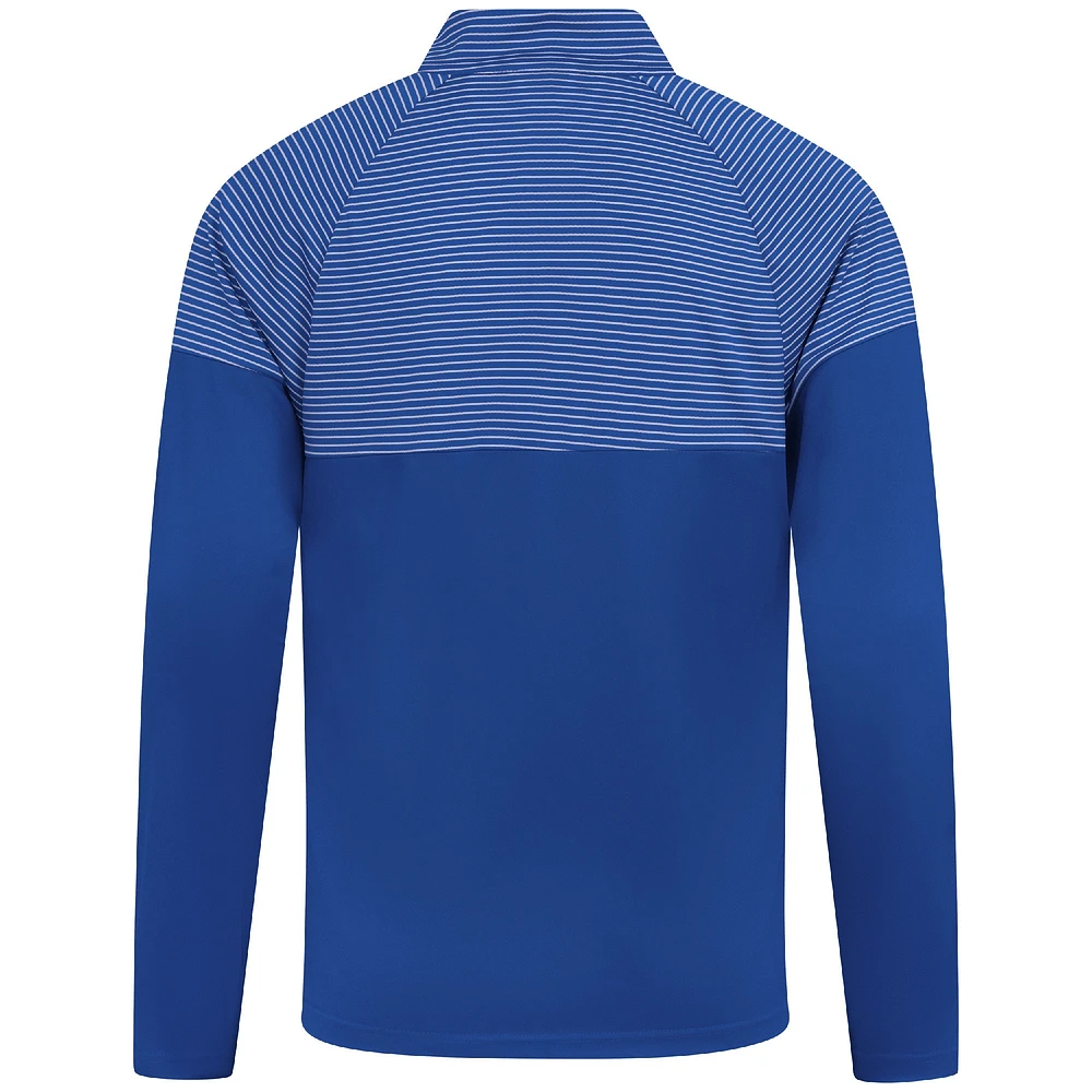 Men's Levelwear Royal Golden State Warriors Classic Stripes Quarter-Zip Top
