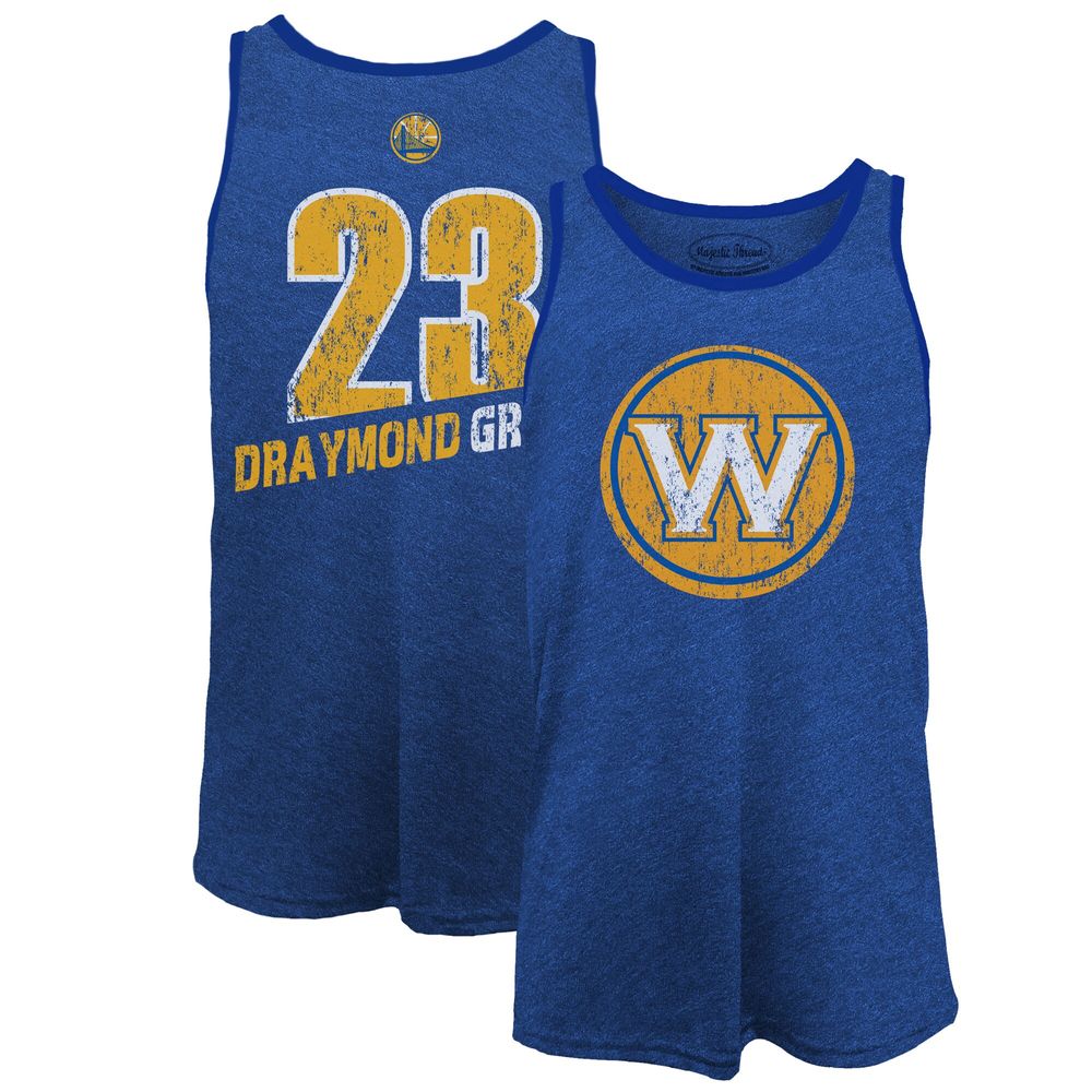 Men's Majestic Threads Draymond Green Royal Golden State Warriors Name & Number Tri-Blend Tank Top