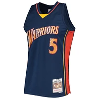 Men's Mitchell & Ness Baron Davis Royal Golden State Warriors 2006/07 Hardwood Classics NBA 75th Anniversary Diamond Swingman Jersey