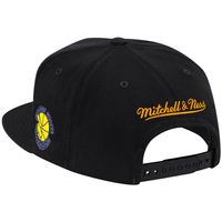 Men's Mitchell & Ness Black Golden State Warriors Foundation Script - Snapback Hat