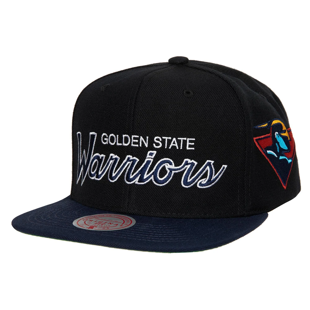 Casquette Snapback MVP Team Script 2.0 Golden State Warriors Hardwood Classics MVP Mitchell & Ness pour homme, noir