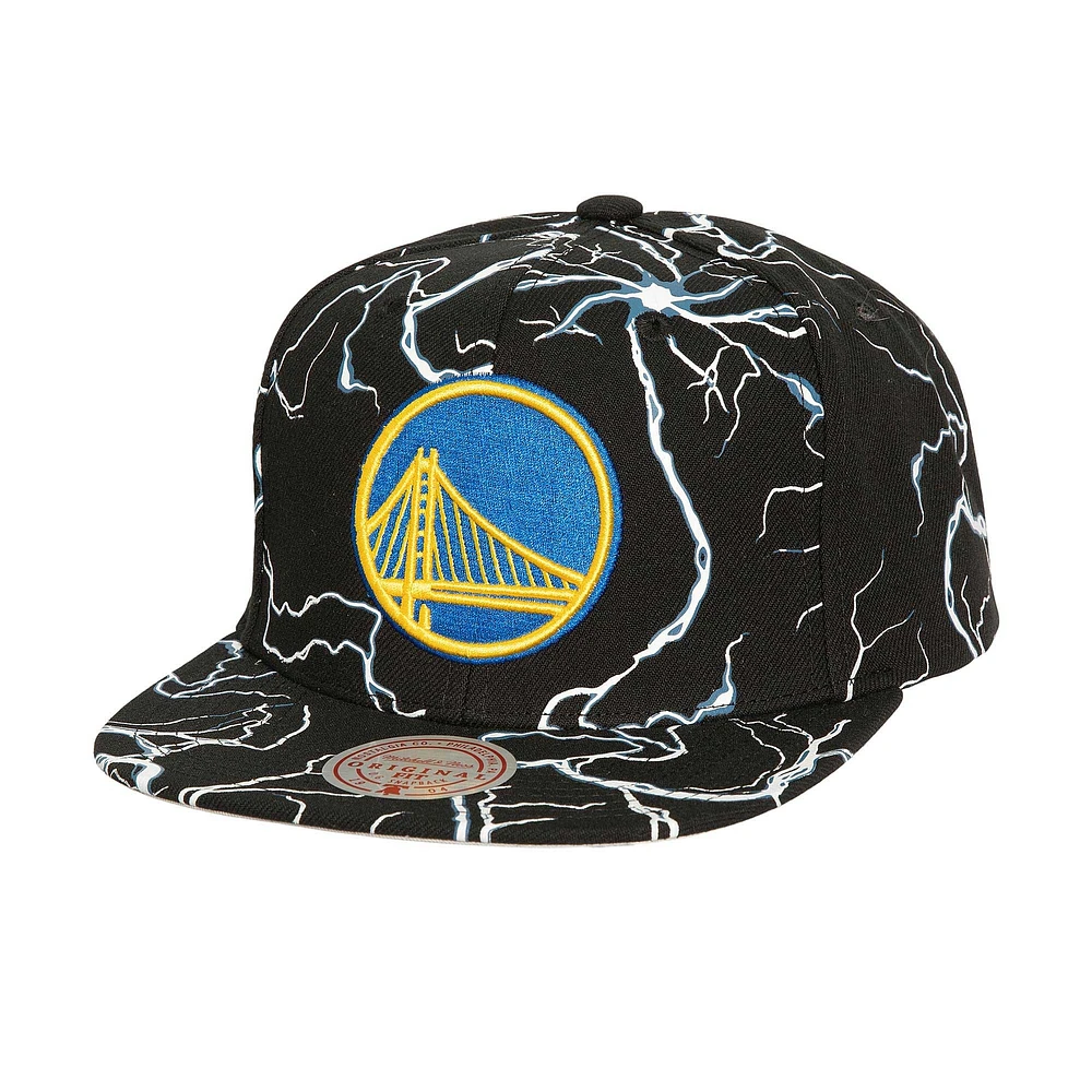 Casquette snapback noire Golden State Warriors Storm Season Mitchell & Ness pour hommes