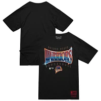 Men's Mitchell & Ness  Black Golden State Warriors Worldwide Collection Glow Up T-Shirt