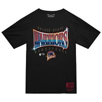 Men's Mitchell & Ness  Black Golden State Warriors Worldwide Collection Glow Up T-Shirt