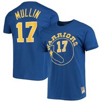 Men's Mitchell & Ness Chris Mullin Royal Golden State Warriors Hardwood Classics Name Number Team T-Shirt