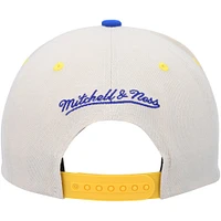 Men's Mitchell & Ness Cream/Royal Golden State Warriors Hardwood Classics Pop Snapback Hat